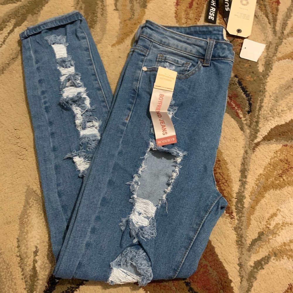 Denim Blvd distressed ripped boyfriend jeans 9